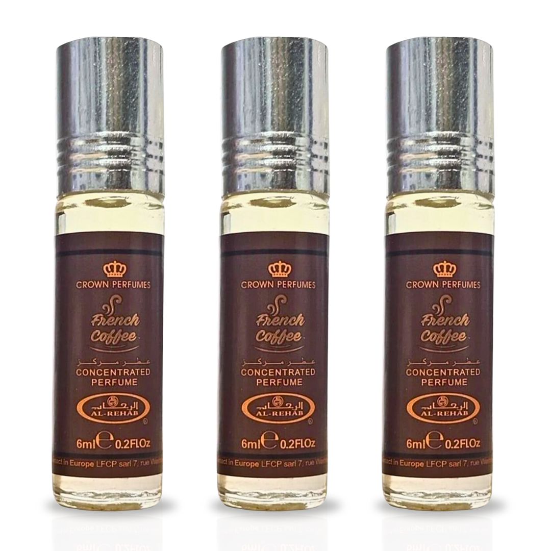 French Coffee Perfume Oil 6ml oz) by Al Rehab (Pack of