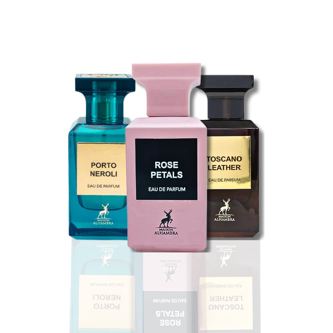 Porto Neroli, Toscano Leather & Rose Petals Eau de Parfum Sprays 80ml Porto Neroli, Toscano Leather & Rose Petals Eau de Parfum Sprays 80ml