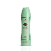 Al Rehab Choco Musk Pistachio perfumed body spray in 200ml bottle, featuring a sleek design and pistachio scent.