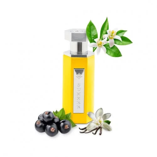 Three Reef Perfumes summer EDP spray bottles in pink, yellow, and clear 15ml bottles featuring long-lasting, enchanting fragrances.