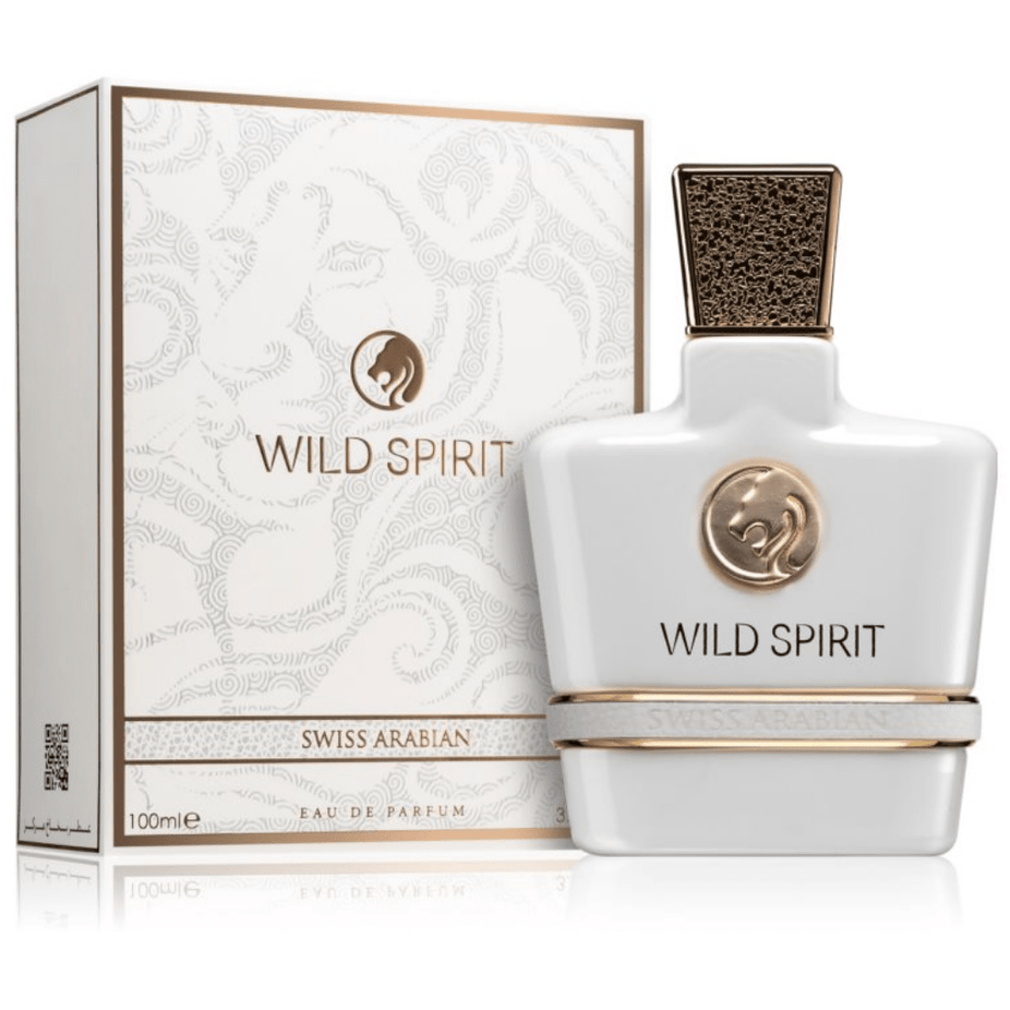 Swiss Arabian Lion 4PC EDP set with unisex fragrances including Wild Spirit, Royal Mystery, and Pure Instinct in 100ml bottles.