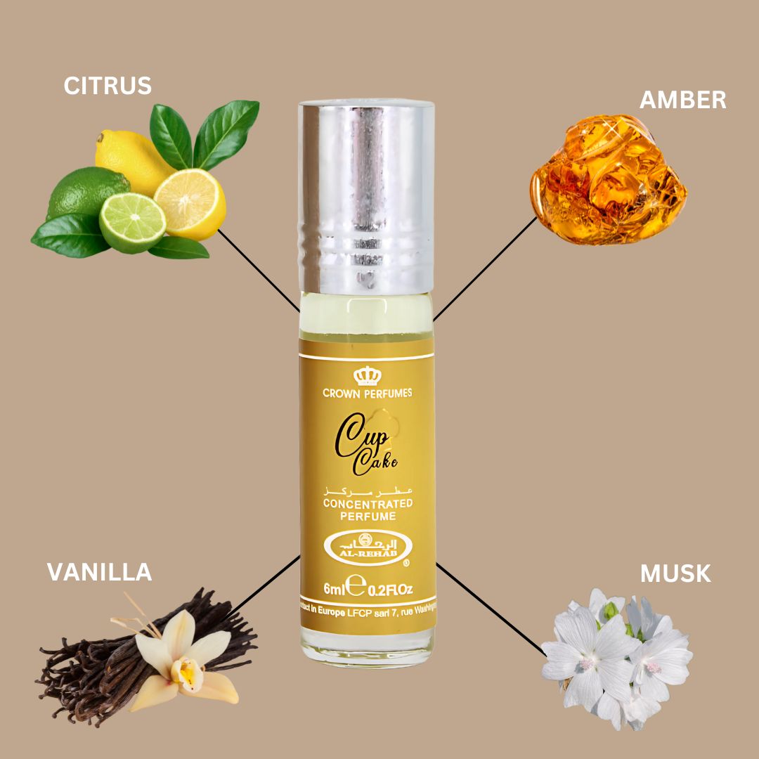 Cupcake Perfume Oil CPO 6ML (0.2 OZ) By Al Rehab | Citrus, Creamy Vanilla & Amber For A Cozy, Sweet Finish. (Pack Of 6) - Intense Oud