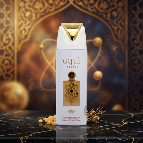 AUCTION Tharwah Gold Deodorant Spray 200 ml (6.8 oz) by Lattafa