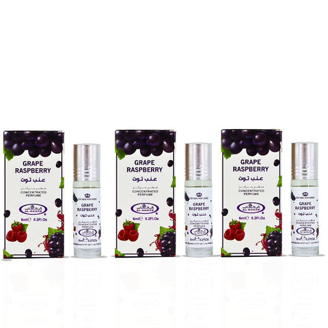 Grape Raspberry Perfume Oil CPO 6ML (0.2 OZ) By Al Rehab | Fruity, Floral, Sweet, Vibrant Fragrance. (PACK OF 3) - Intense Oud