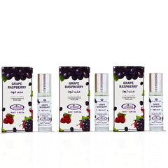Grape Raspberry Perfume Oil CPO 6ML (0.2 OZ) By Al Rehab | Fruity, Floral, Sweet, Vibrant Fragrance. (PACK OF 3) - Intense Oud