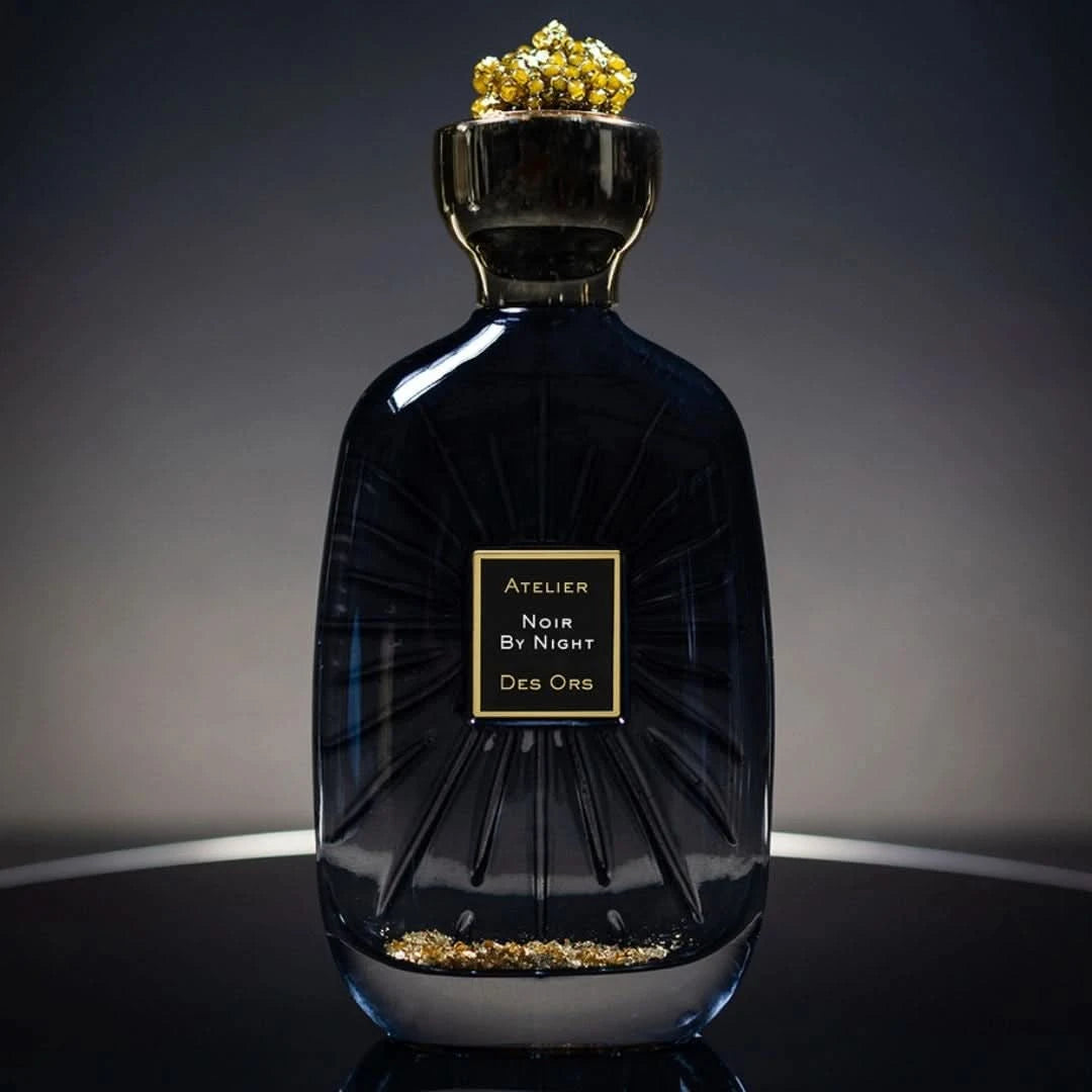 Noir by Night Eau de Parfum Spray 100ml by Atelier Des Ores, featuring a sleek black perfume bottle with elegant design.