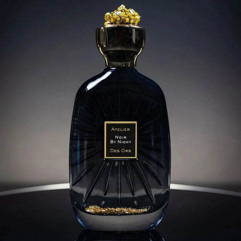 Noir by Night Eau de Parfum Spray 100ml by Atelier Des Ores, featuring a sleek black perfume bottle with elegant design.