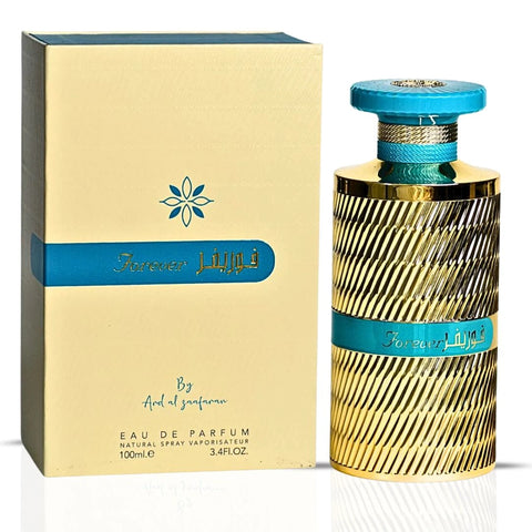 Pink Blush & Forever Gold Eau de Parfum Sprays 100ml (3.4 oz) by Ard Al Zaafaran | From Fruity Florals to Creamy Nutty Notes, This Bundle Wraps Charm in Every Spray. (Bundle) - Intense Oud