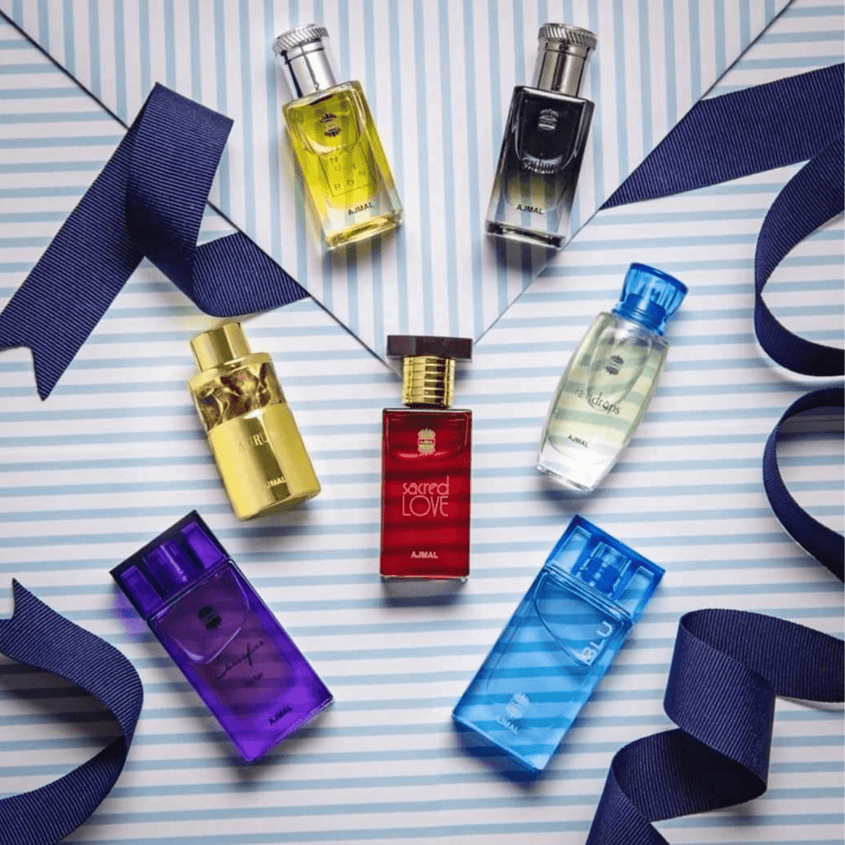 Ajmal Sacred Love for Women Perfume Oil in a 10ml bottle, showcasing elegant packaging and luxurious concentrated perfume oil.