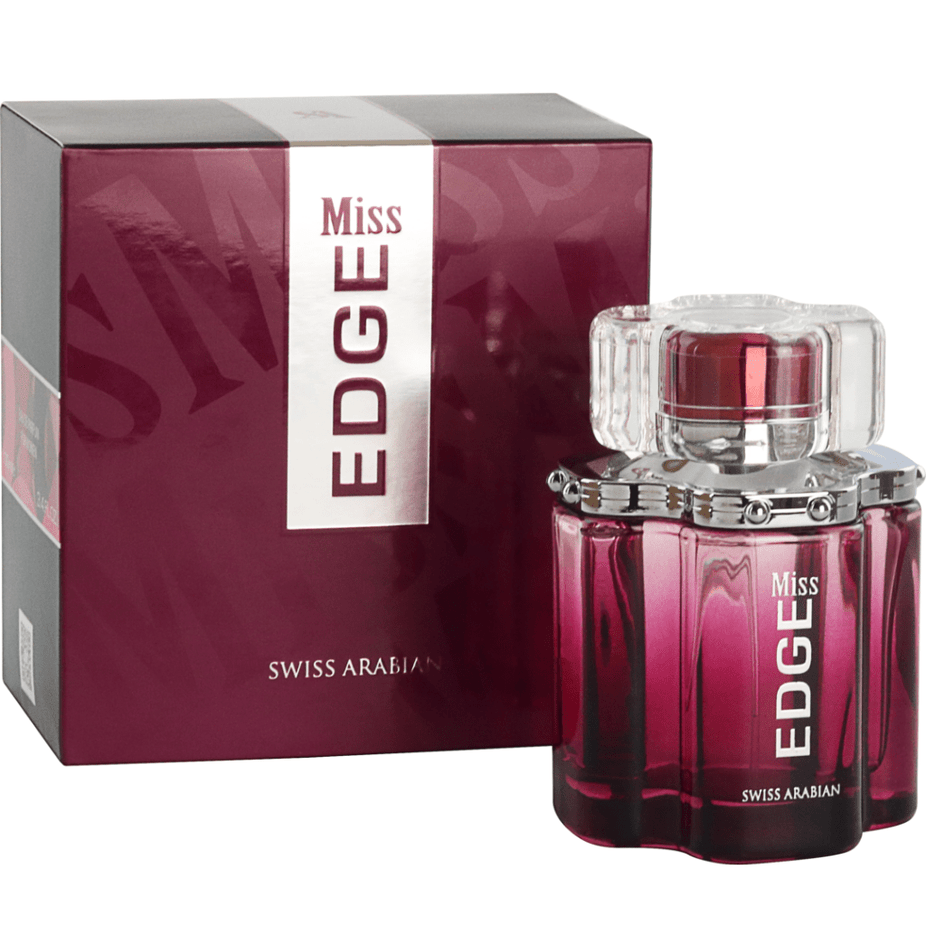 Swiss Arabian Miss Edge for Women Eau De Parfum 100ml bottle, elegant perfume with floral and woody notes.