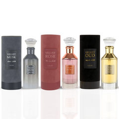 Velvet Oud, Velvet Rose & Velvet Musk Eau De Parfum Sprays 100ML (3.4 OZ) By Lattafa | A Luxurious Trio Of Rich Oud, Bold Florals & Soft Musk. (Bundle) - Intense Oud