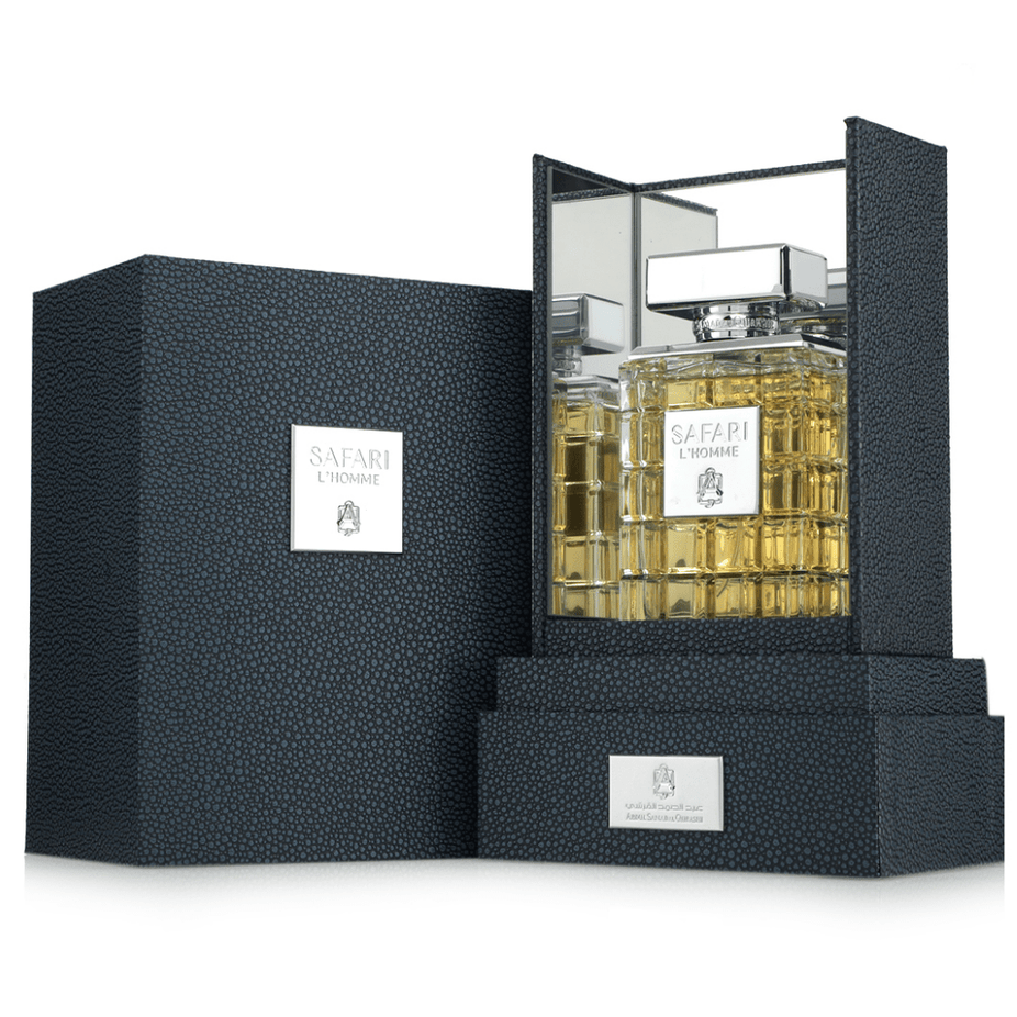 Safari L'Homme EDP by ASQ, 75ML Eau De Parfum bottle with elegant design and branding visible.