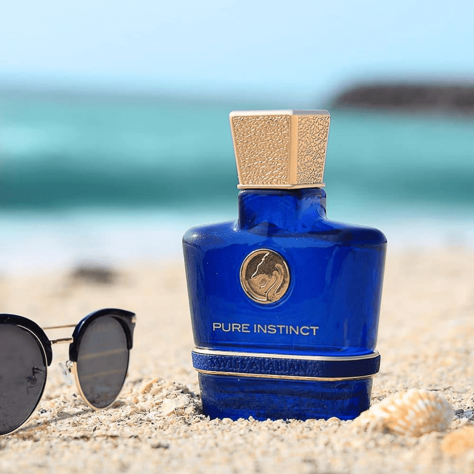 Swiss Arabian Pure Instinct for Men Eau De Parfum 100ml bottle with sleek design and branding visible in the image.