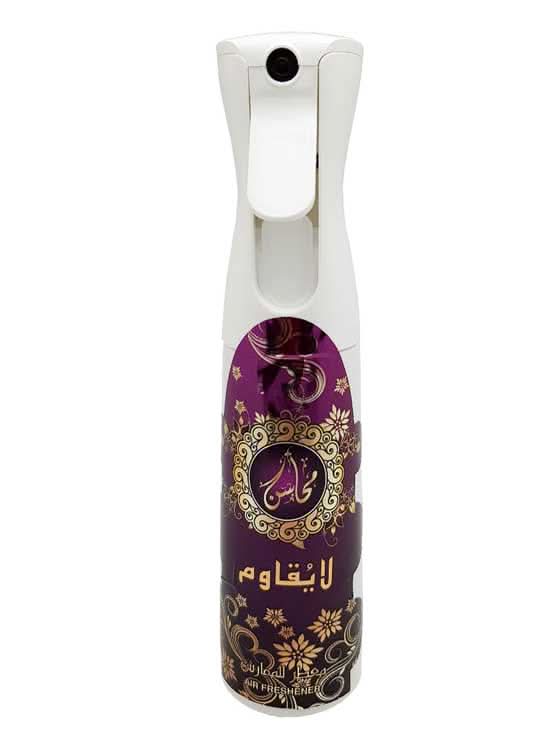 Khadlaj La Yuqawam air freshener bottle, 320ml, with elegant packaging and fragrance visible in the image.