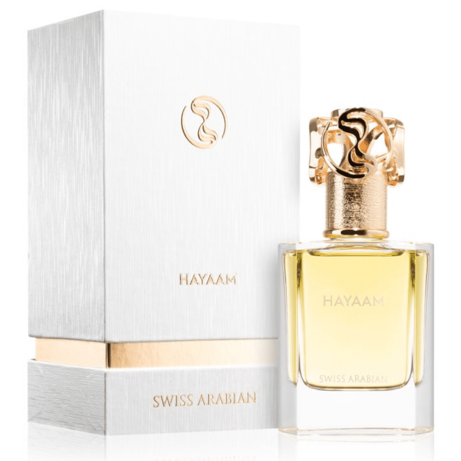 Swiss Arabian Hayaam Waaw Series EDP Eau De Parfum 50ML spray bottle with elegant packaging and floral design.
