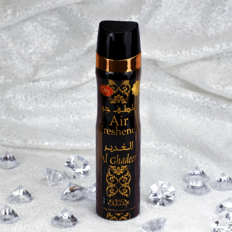 Al Ghadeer air freshener bottle by Nabeel Perfumes, 300 ML (10 oz), with elegant label and spray nozzle for home fragrance.