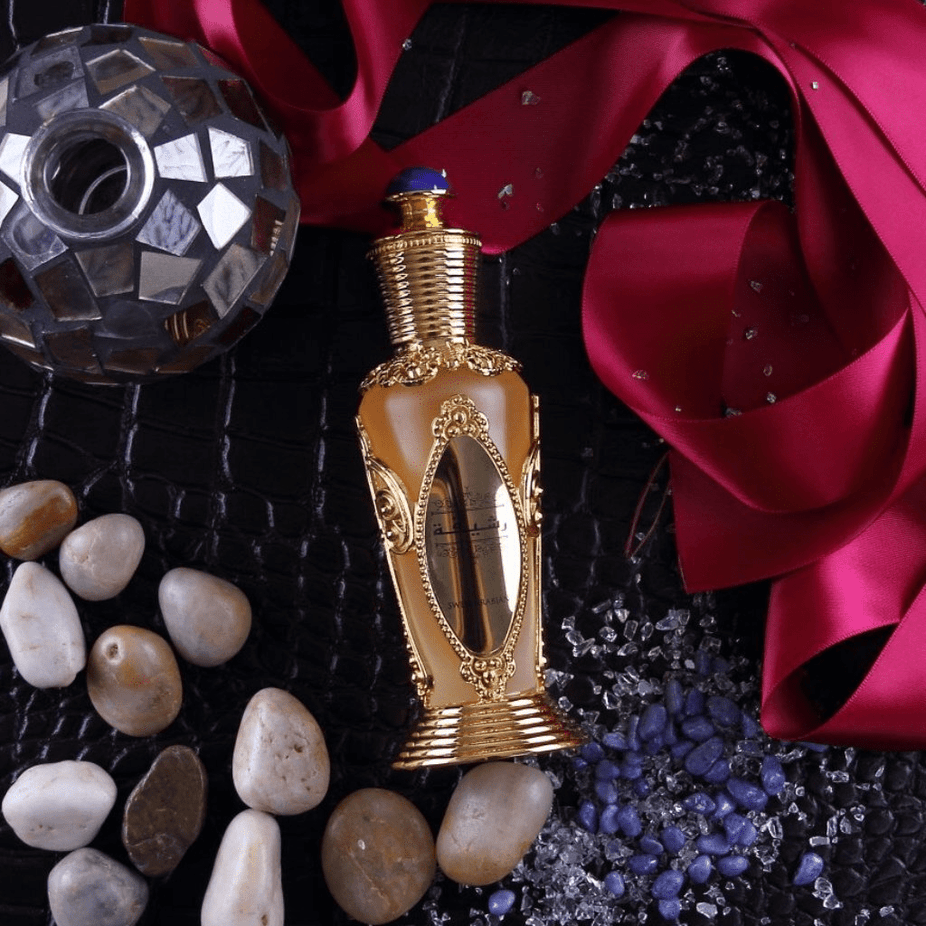 Swiss Arabian Rasheeqa for Women EDP 50ml bottle, elegant perfume with floral and oriental notes, displayed in a sleek bottle.