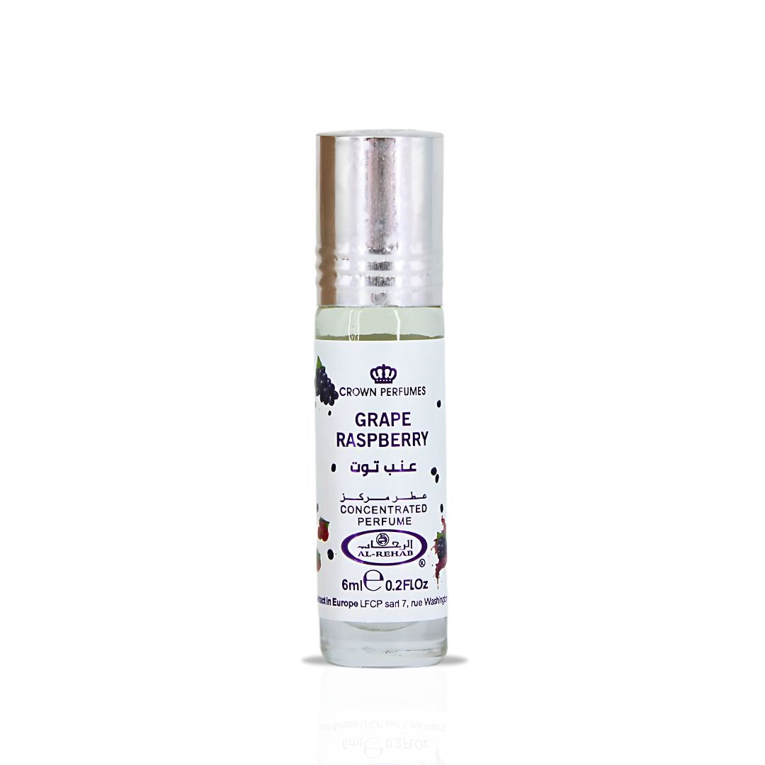 Grape Raspberry Perfume Oil CPO 6ML (0.2 OZ) By Al Rehab | Fruity, Floral, Sweet, Vibrant Fragrance. (BOX OF 6) - Intense Oud