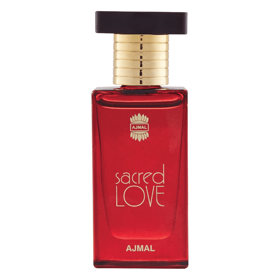 Ajmal Sacred Love for Women Perfume Oil, 10ml, concentrated perfume oil bottle with elegant packaging.