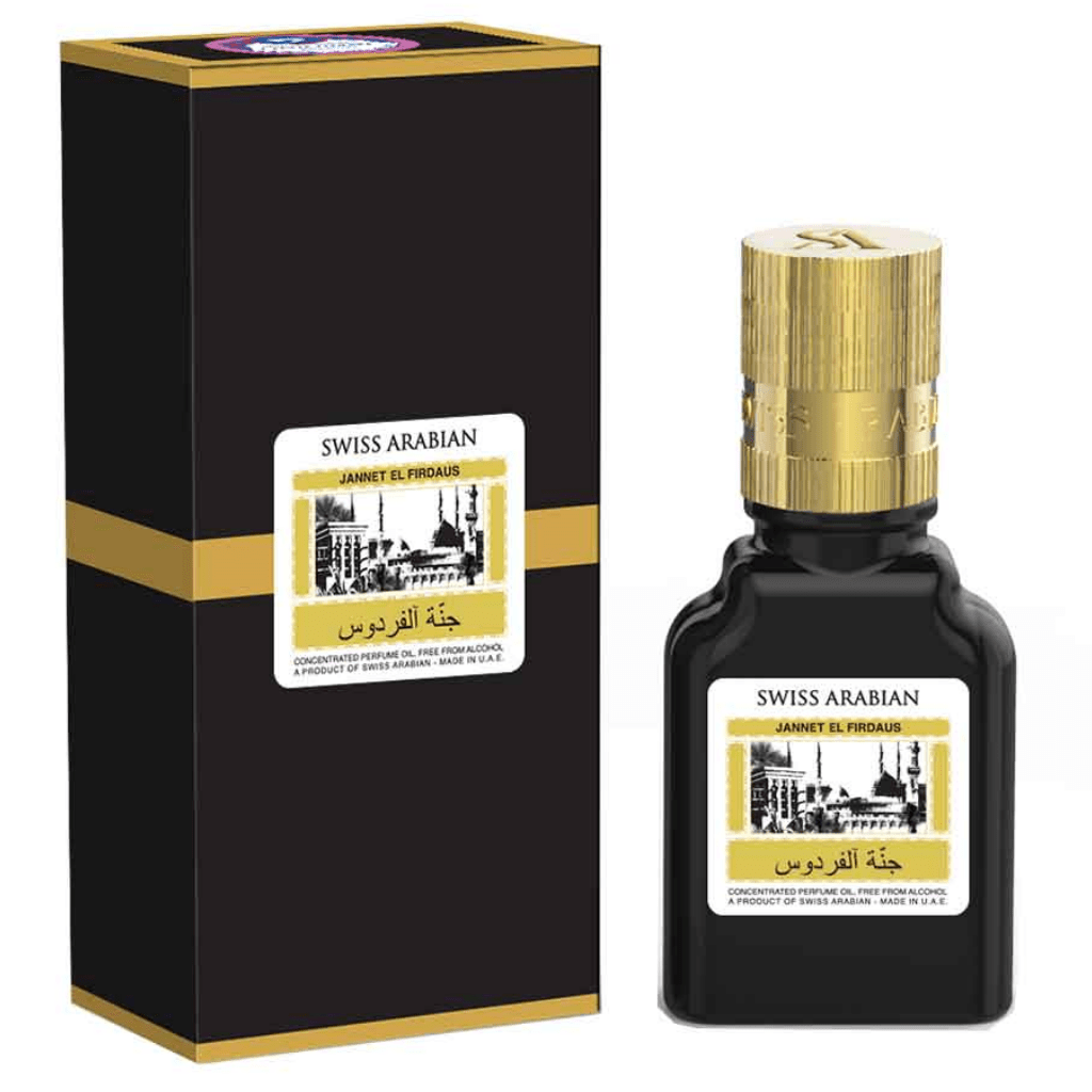 Jannet Ul Firdaus (Black) Perfume Oil - 9 ML (0.3 oz) by Swiss Arabian - Intense oud