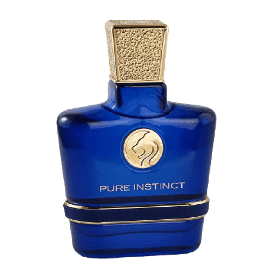 Pure Instinct for Men Eau De Parfum by Swiss Arabian, 100 ML bottle, with sleek glass design and black cap.