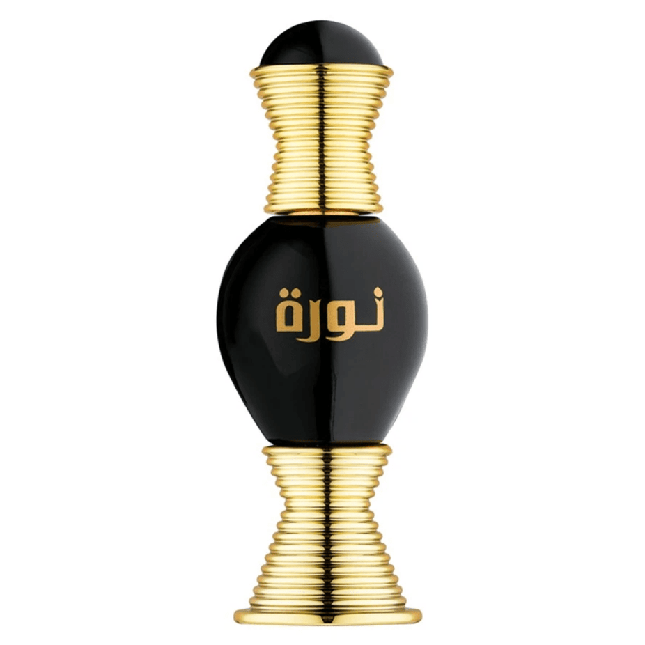 Swiss Arabian Noora Onyx perfume oil for women, 20 ML, featuring elegant packaging with a dark, sophisticated bottle design.