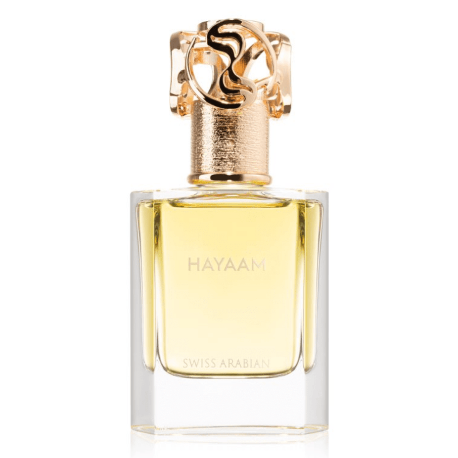 Swiss Arabian Hayaam Waaw Series EDP 50ml perfume bottle, elegant design for women, showcasing the Eau De Parfum fragrance.