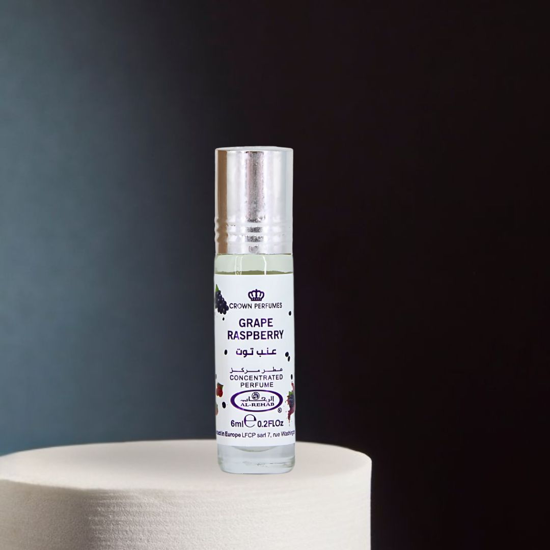 Grape Raspberry Perfume Oil CPO 6ML (0.2 OZ) By Al Rehab | Fruity, Floral, Sweet, Vibrant Fragrance. (BOX OF 6) - Intense Oud