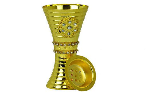 Arabia Incense/Bakhoor Burner (Mabkhara) -Oud Burner, Metal,Tray Inside 5 inch Tall (Golden) - Intense oud