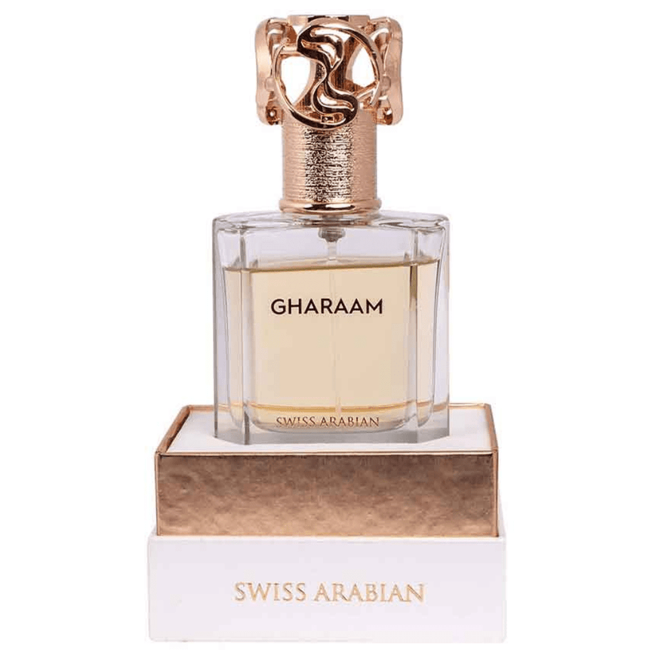 Swiss Arabian Gharaam Waaw Series 50ML EDP perfume bottle with elegant packaging and minimalist design.