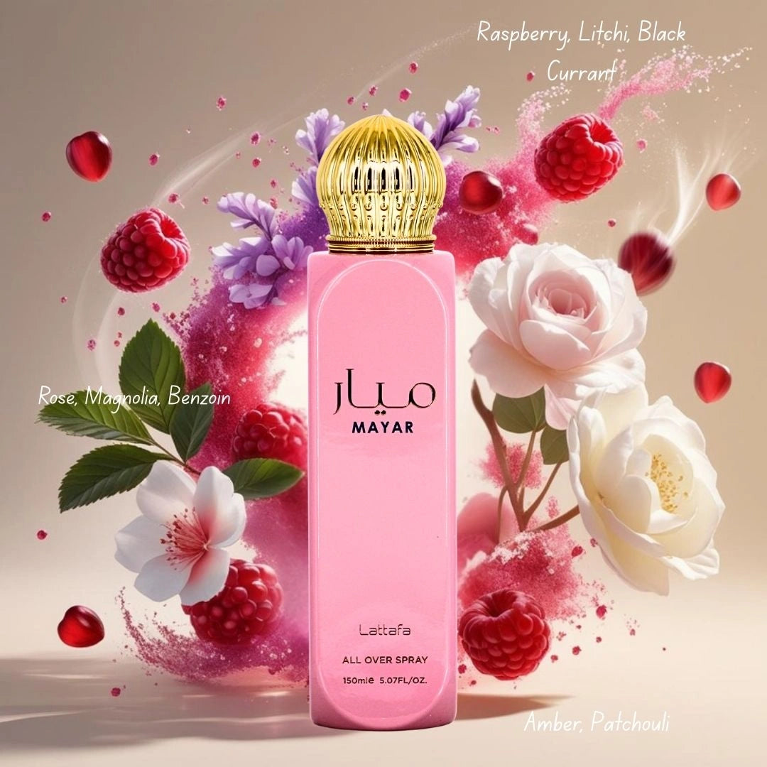 Yara, Mayar, Haya, Yara Tous & Bad'ee Al Oud Sublime All-Over Sprays 150ml (5.07 oz) by Lattafa | A Scent for Every Vibe (Bundle) - Intense Oud