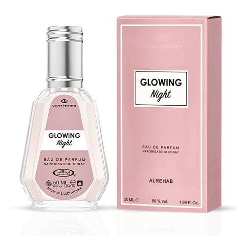Glowing Night Eau De Parfum Spray 50ML (1.7 OZ) By Al Rehab | A Tropical Bloom Wrapped In Creamy Vanilla & Coconut, Perfect For Those Who Desire A Sweet & Exotic Floral Escape. - Intense Oud