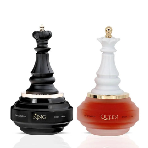 King Check Mate & Queen Check Mate Eau de Parfum Sprays 100ml (3.4 oz) by Armaf | Checkmate - A Fragrance Duel of Opulence (Bundle) - Intense Oud