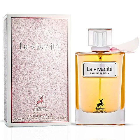 La Vivacité Eau De Parfum Spray 100ML (3.4 OZ) by Maison Alhambra | A Blend of Juicy Fruits, Elegant Florals, and Warm Vanilla. - Intense Oud
