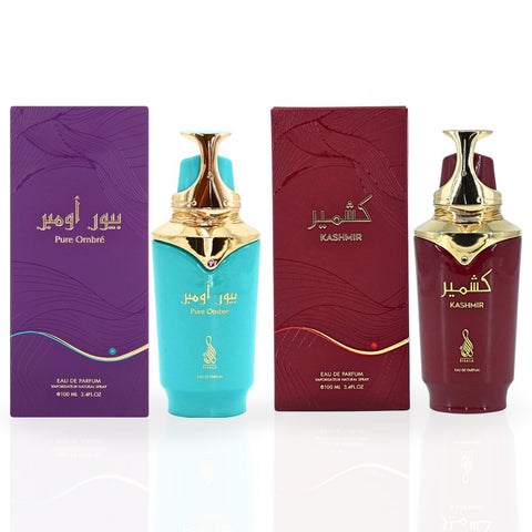 Pure Ombré & Kashmir EDP Sprays 100ML (3.4 OZ) By RISALA | Long Lasting, Captivating & Aromatic Fragrances. (BUNDLE) - Intense Oud