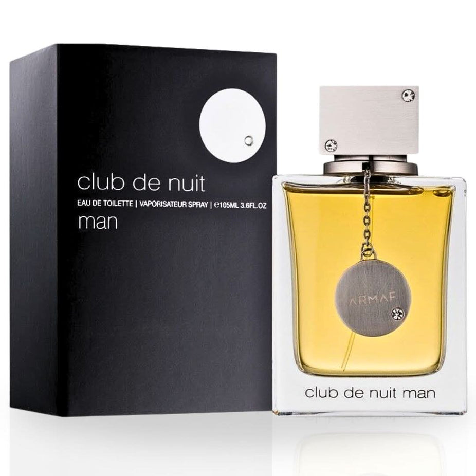 Armaf Club De Nuit Man EDT 105ML bottle with sleek design, showcasing the long-lasting, seductive men's fragrance.