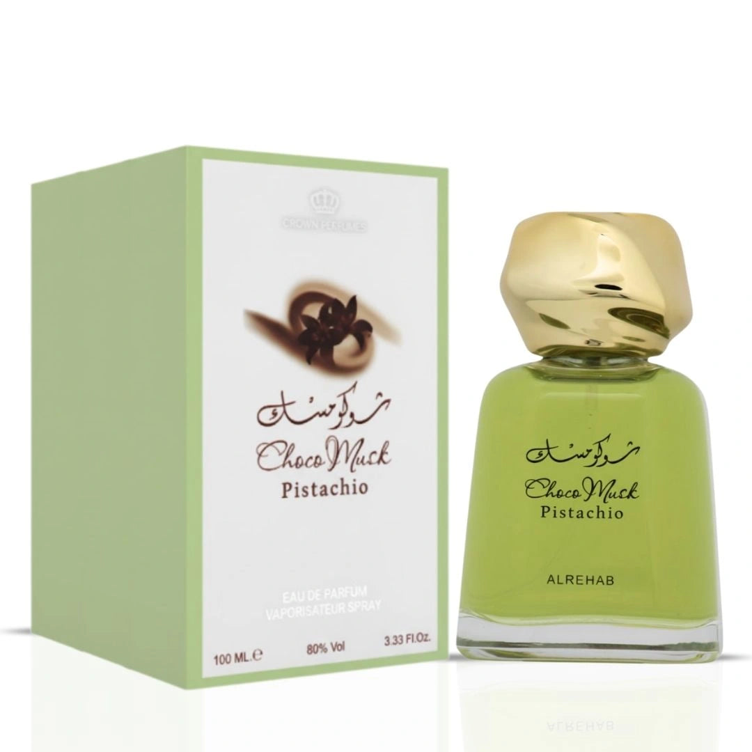 Choco Musk Pistachio Eau de Parfum Spray 100ml (3.4 oz) by Al Rehab - Intense Oud