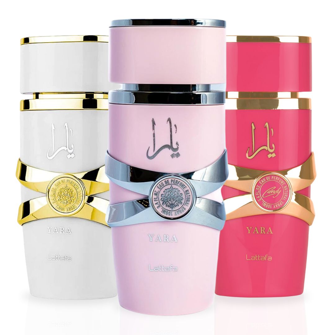 Yara, Yara Candy & Yara Moi EDP Sprays 100ML (3.4 OZ) By Lattafa | Sweet, Tropical & Indulgent - Experience The Yara Trio. (YARA BLOSSOM TRIO) - Intense Oud