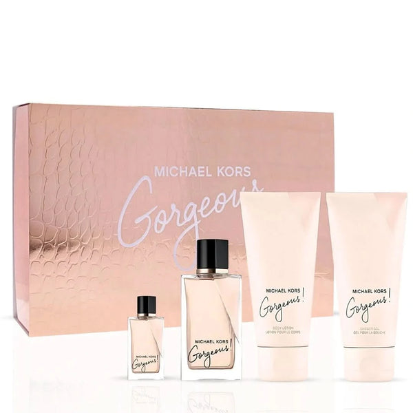 Gorgeous 4Pc Gift Set (3.4oz EDP Spray, 3.4oz Body Lotion, 3.4oz Showe