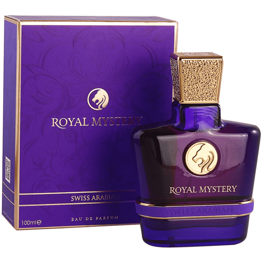 Swiss Arabian Lion 4PC EDP set with unisex fragrances including Wild Spirit, Royal Mystery, and Pure Instinct in 100ml bottles.