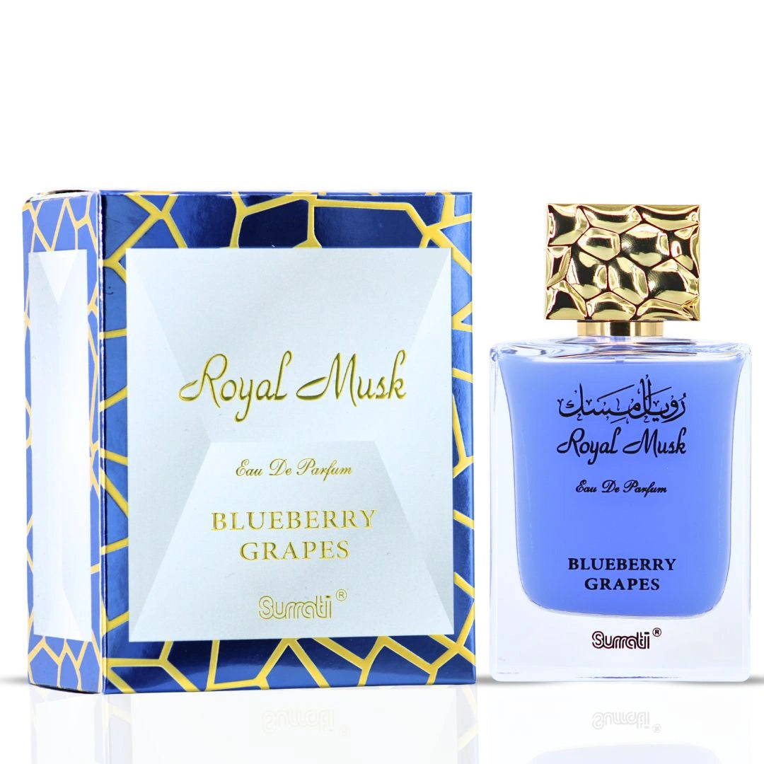 Royal Musk Blueberry Grapes EDP 100ML (3.4 OZ) by SURRATI, Exotic Fragrances for Men & Women. - Intense Oud