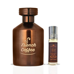 French Coffee EDP 100ML (3.4 OZ) & French Coffee Perfume Oil 6ML (0.2OZ) By Al Rehab | Sweet, Creamy, Spicy, Gourmand. (OPULENCE BUNDLE) - Intense Oud