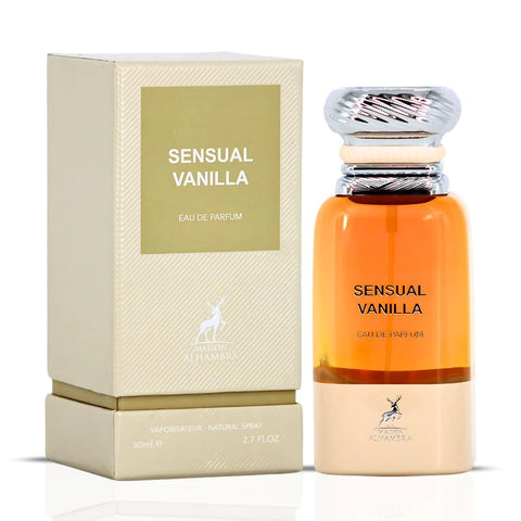Sensual Vanilla Eau de Parfum Spray 80ml (2.7 oz) by Maison Alhambra | A Creamy Blend of Almond, Vanilla & Woods - Intense Oud