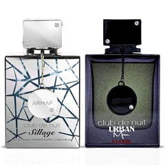 Club De Nuit Sillage & Urban Man Elixir EDP Sprays 105ML By Armaf | Fresh, Citrusy, Warm Woody & Spicy Undertones. (BUNDLE) - Intense Oud