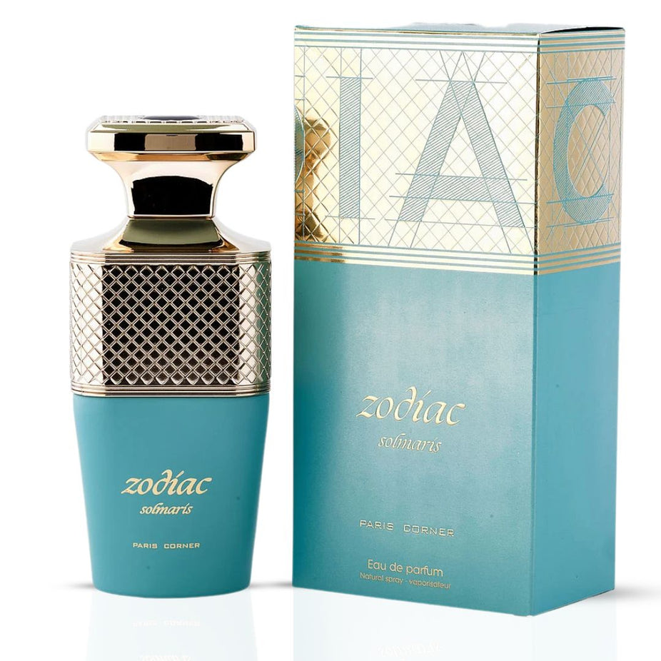 Zodiac Solmaris Eau de Parfum spray by Paris Corner, 100ml bottle, with elegant packaging and floral fragrance design.