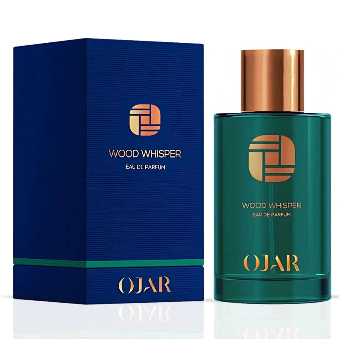 Ojar Wood Whisper Eau De Parfum 100ml bottle with elegant packaging and wooden accents, showcasing the luxury fragrance.