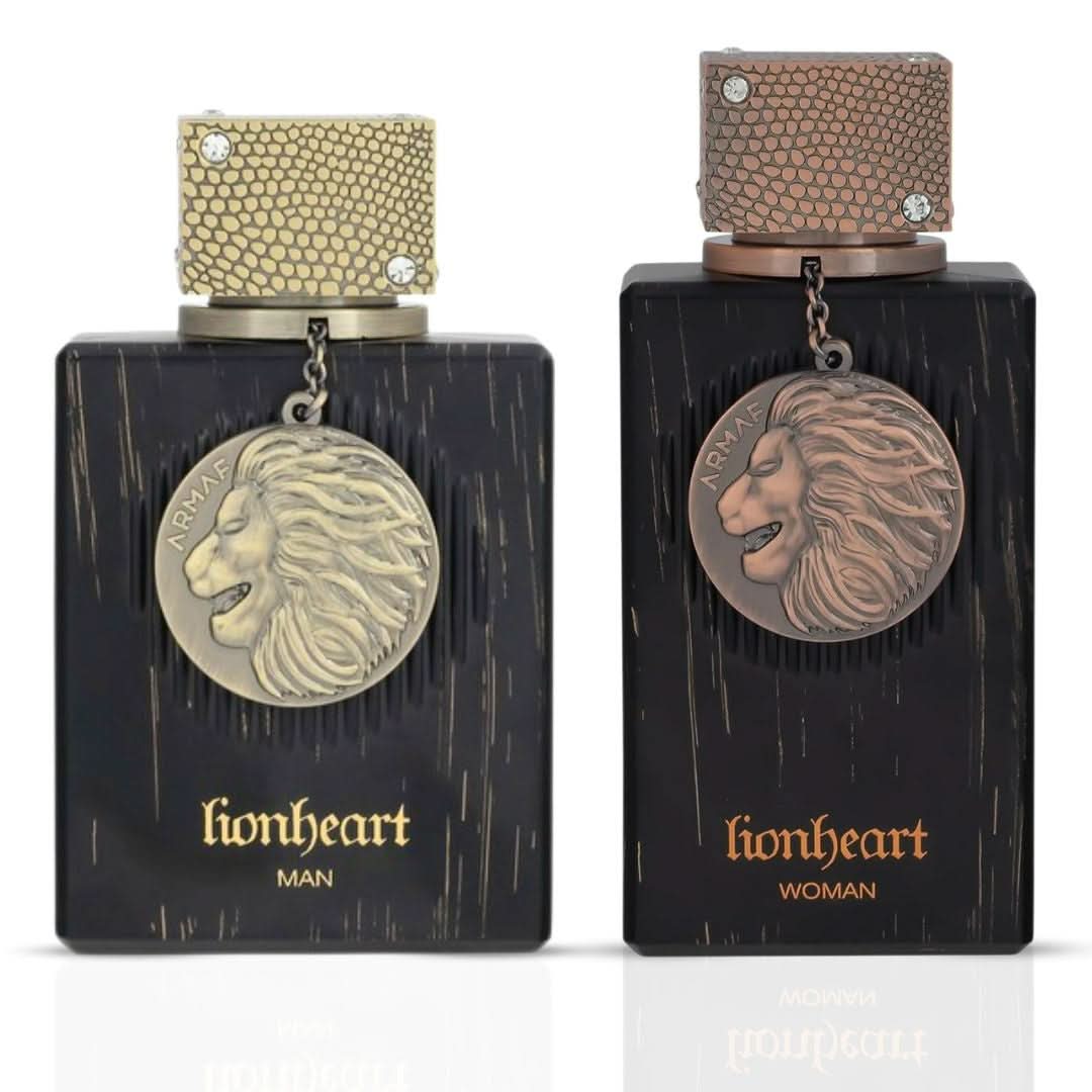 Armaf Club De Nuit Lionheart Eau de Parfum bundle for men and women, 100ml each, featuring stylish bottles and elegant packaging.