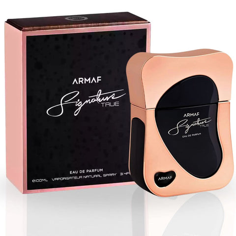 Armaf Signature True Eau de Parfum spray 100ML with a sleek bottle, offering a luxurious and elegant fragrance.