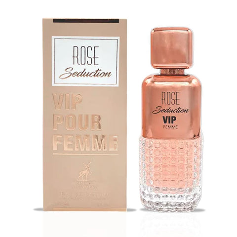 Rose Seduction VIP Pour Femme Eau De Parfum Spray 100ML (3.4 OZ) By Maison Alhambra | A Sparkling Blend Of Floral Elegance With A Warm, Musky & Woody Finish. - Intense Oud