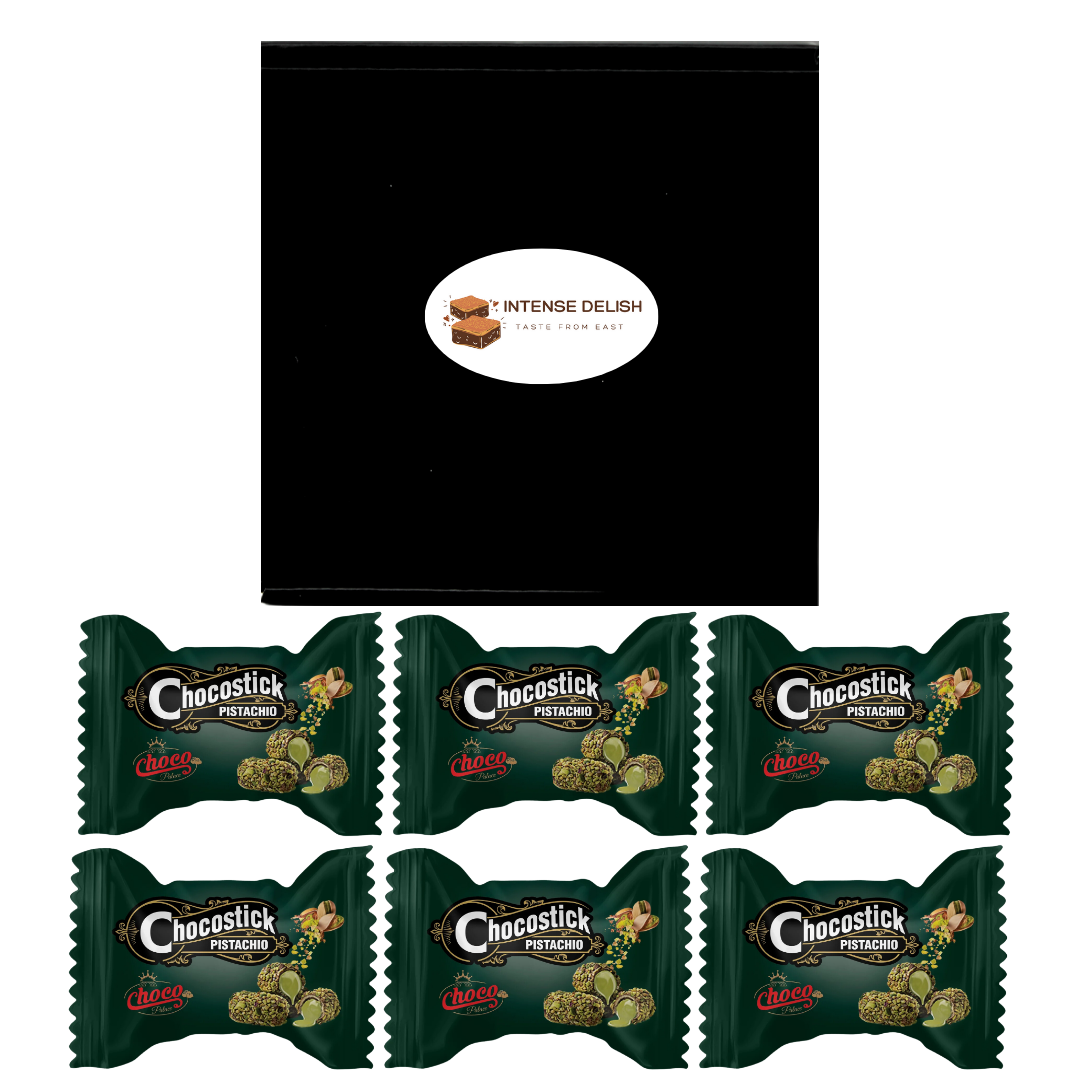 Dubai Choco-Stick Pistachio By Intense Delish | Rich Chocolate, Nutty Crunch, Pistachio Perfection. (BOX OF 6) - Intense Oud